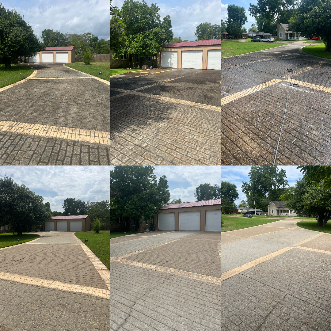 Stamped Concrete Driveway Before & After